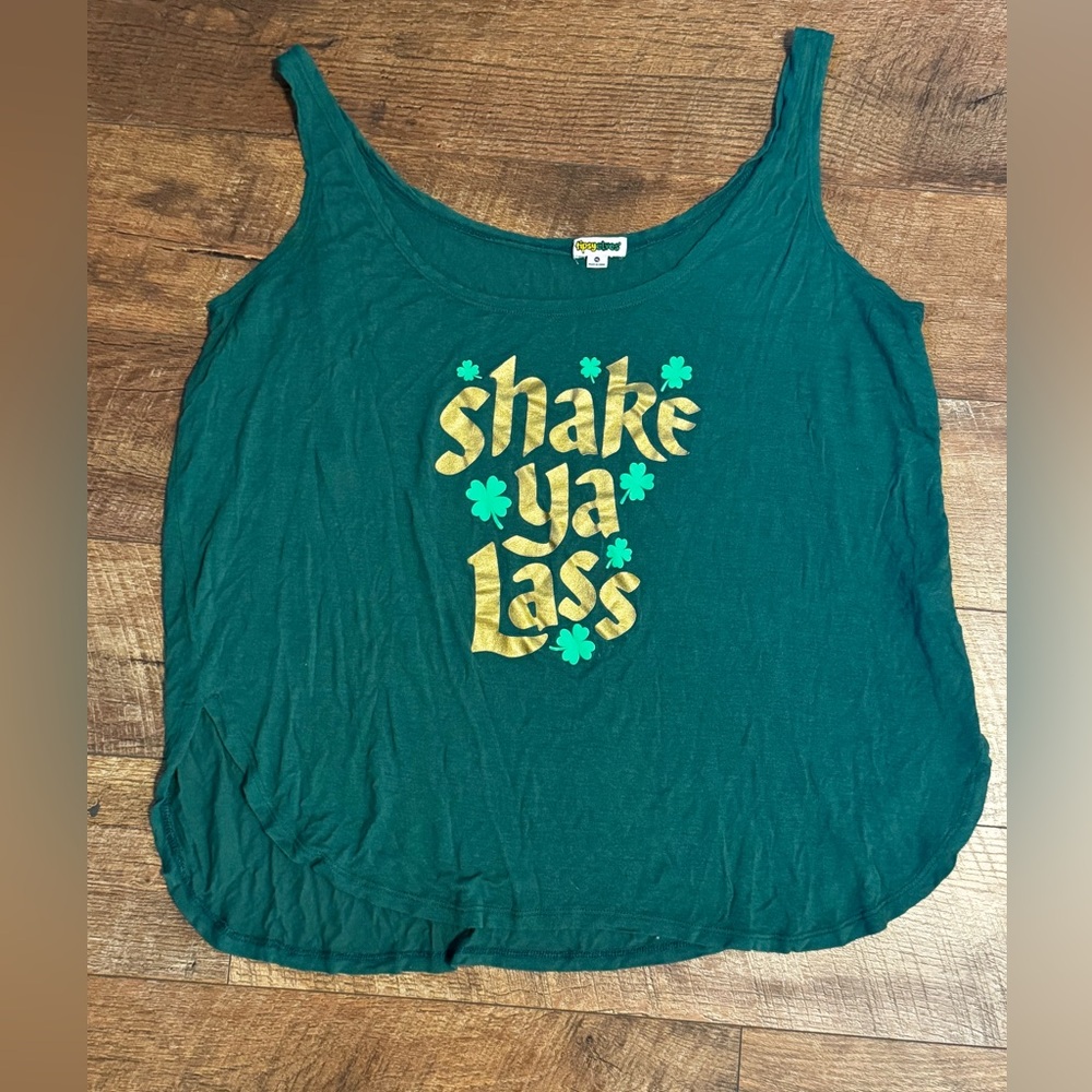 Tipsy Elves Shake Your Lass Shamrock Saint Patricks Tank Top